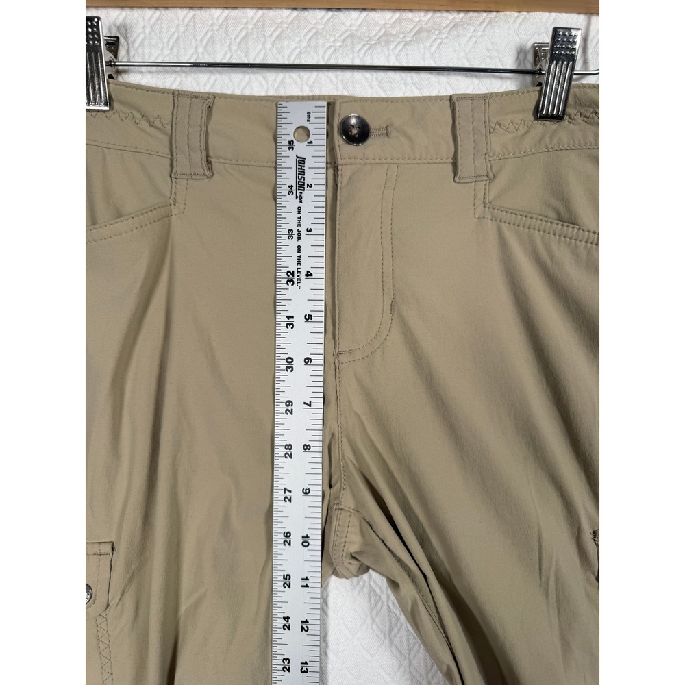 Eddie Bauer Travex Horizon Cargo Capri Pants Womens 4 Khaki Tan Stretch 5524 - Picture 6 of 9